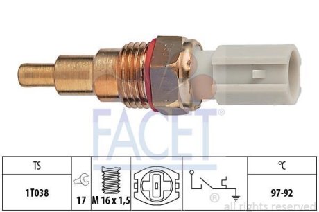 Датчик вмикання вентилятора MAZDA 323/626 1.3-2.2i 87- FACET 75189 (фото 1)