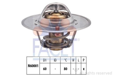 Термостат Skoda Felicia i 1.3 (94-98) (7.8465S) FACET 78465S (фото 1)