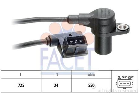 Датчик колінвала BMW 3 (E36)/5 (E34) 2.0/2.5 89-99 FACET 90130