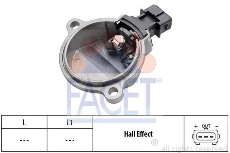 Датчик оборотов коленвала Audi 100/80/A4/A6 2.6-2.8 90-01 (9.0401) FACET 90401