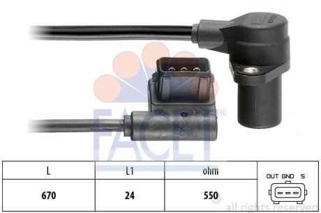 Датчик коленвала FACET 9.0485 (фото 1)