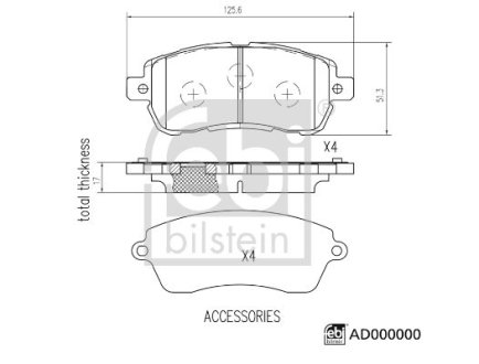 FEBI гальм. колод. передн. FORD KA+ FEBI BILSTEIN 172173