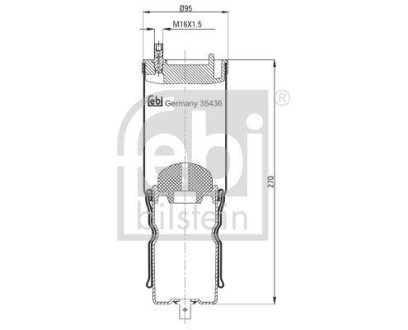 Пневмоподушка підвіски для кабіни FEBI BILSTEIN 35436 (фото 1)