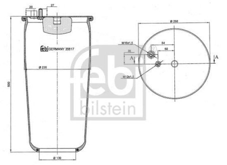 Пневмоподушка підвіски без поршня FEBI BILSTEIN 35617 (фото 1)