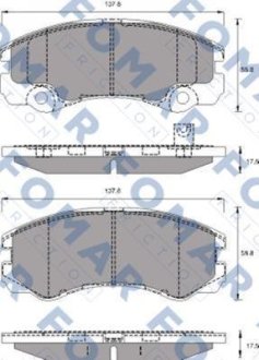 Колодки гальмівні дискові (комплект 4 шт) FOMAR FO684381