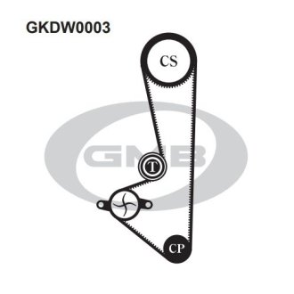 Ремонтный комплект для замены ремней ГРМ GMB GKDW0003 (фото 1)