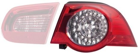 VW Задній ліхтар лівий LED EOS (1F7, 1F8) 06-15 HELLA 2VA009246091