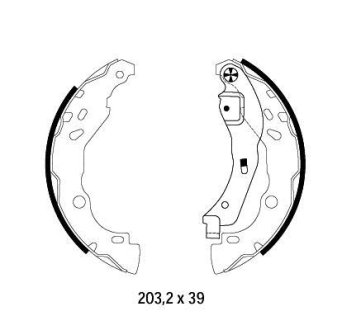 RENAULT Щеки тормозные Clio II, Logan, Nissan Micra IV, Note (система BOSCH!) HELLA 8DB355002641 (фото 1)