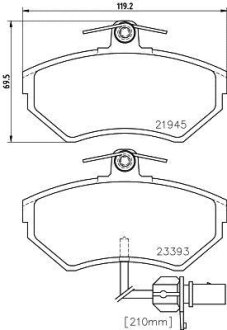 Колодки гальмівні дискові комплект; передн. HELLA 8DB355018451