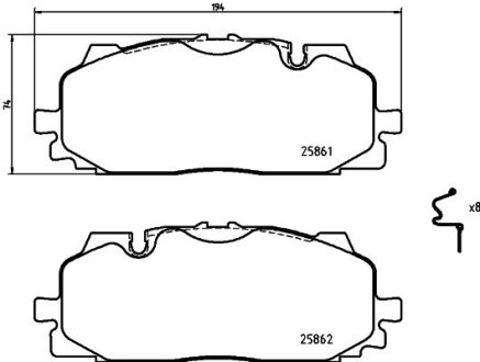 Колодки гальмівні дискові комплект; передн. HELLA 8DB355021641