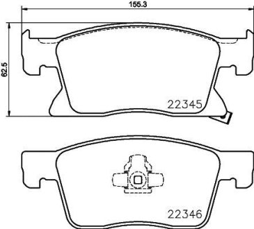 OPEL гальмівні колодки передн. ASTRA K 15- HELLA 8DB355024781 (фото 1)