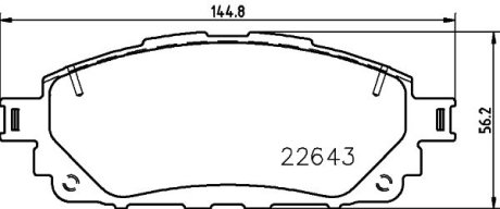 TOYOTA Гальмівні колодки HILUX VIII 2.4 D 4WD 15- HELLA 8DB355032961 (фото 1)