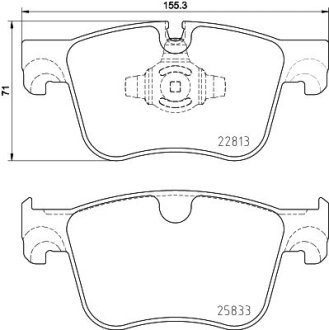 CITROEN К-т передніх гальмівних колодок CITROEN BERLINGO, BERLINGO/MINIVAN, C4 GRAND PICASSO II, C4 PICASSO II, C4 SPACETOURER, C5 AIRCROSS DS DS 7 OPEL COMBO TOUR / LIFE, HELLA 8DB355036491 (фото 1)