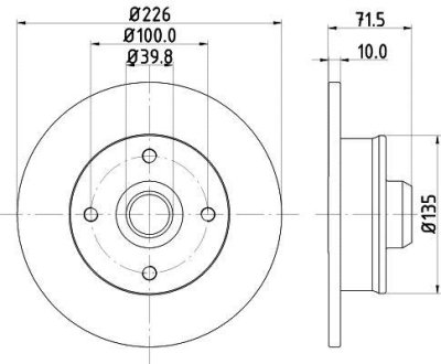 VW Диск гальмівний задній SEAT HELLA 8DD355101661