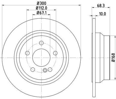 Гальмівний диск зад. Audi A6 04- HELLA 8DD355108841