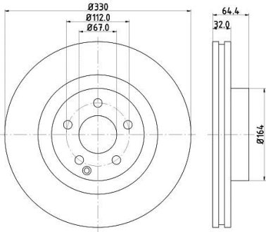 DB диск гальмівний передній W211 1,8-3,5 02-. HELLA 8DD355109431