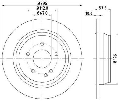 DB Диск тормозной задн.Vito W639 03- HELLA 8DD355110091