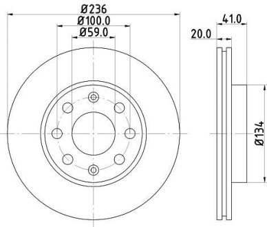 CHEVROLET Диск тормозной передн.Aveo,Spark 02- HELLA 8DD355111341 (фото 1)