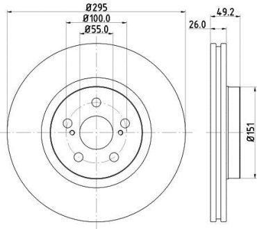 PRO TOYOTA гальмівний диск передн. Avensis 2.0d/2.4i 03- HELLA 8DD355111651