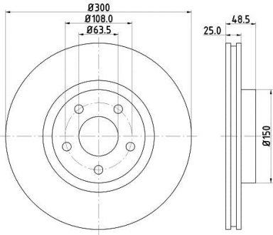 PRO FORD Гальмівний диск передн. C-MAX, C-MAX II, VOLVO HELLA 8DD355112191