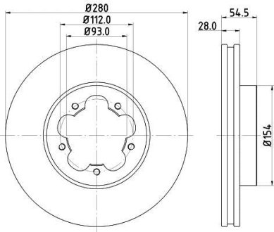 PRO FORD Гальмівний диск переднії Transit 06- HELLA 8DD355113261 (фото 1)