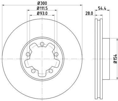 PRO FORD диск гальмівний передній Transit 06- HELLA 8DD355113281