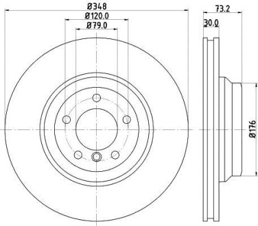 PRO BMW диск гальмівний передн. 3 E90, X1 E84 04- HELLA 8DD355113531