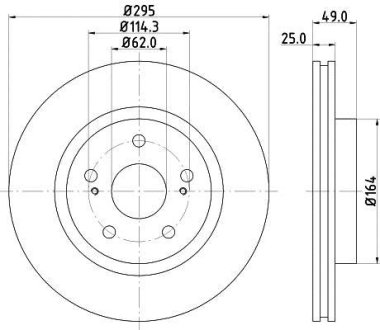 SUZUKI Гальмівний диск передн. Grand Vitara 05- HELLA 8DD355113621