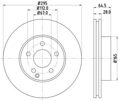 PRO DB Гальмівний диск пер. C204 E212 HELLA 8DD355114201