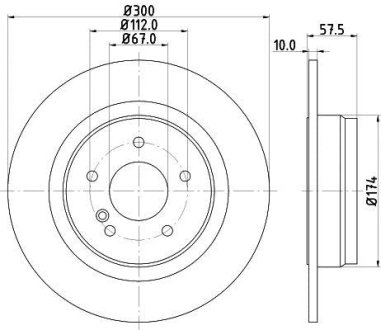 PRO DB диск гальмівний задн. W204 HELLA 8DD355114211