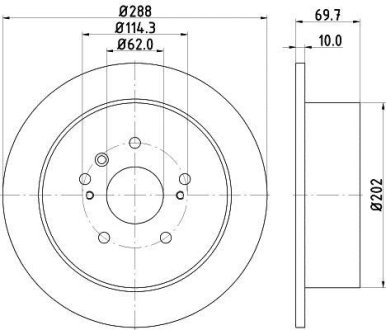 PRO TOYOTA Гальмівний диск задн. Lexus RX 03- HELLA 8DD355114991 (фото 1)