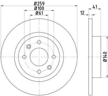 RENAULT Диск тормозной передний Logan,Sandero 04-,Smart HELLA 8DD355115271