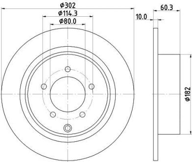 MITSUBISHI Тормозной диск задн.ASX,Outlander II 1.6/2.4 07- HELLA 8DD355115491