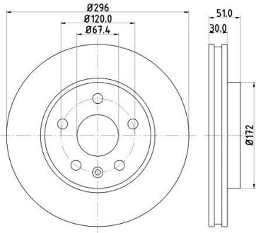 PRO OPEL диск гальмівний передн.Insignia 08- HELLA 8DD355116031 (фото 1)