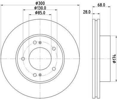 SSANGYONG Диск гальмівний передн RODIUS I 05- HELLA 8DD355116461