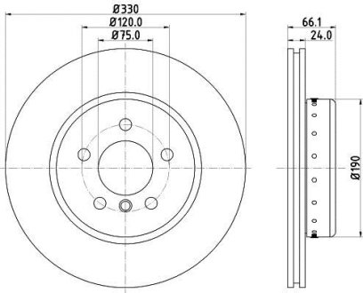 Диск гальмівний PRO High Carbon; передн. HELLA 8DD355120661