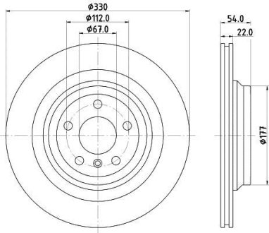 DB Диск тормозной задн.GLE W166 11- HELLA 8DD355122561