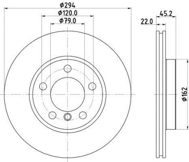 BMW диск гальм. передній MINI 1,6-2,0 10- HELLA 8DD355122931