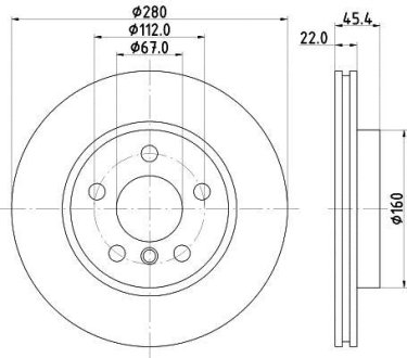 PRO MINI Диск гальмівний передній BMW 2/F45 HELLA 8DD355123481 (фото 1)