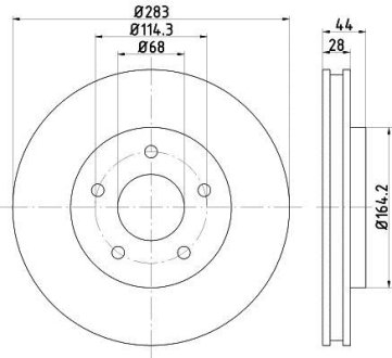 PRO NISSAN диск гальм. передн. LEAF 10- HELLA 8DD355125071