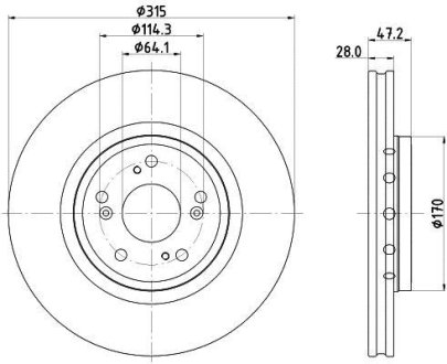 HONDA диск гальм. передн. CR-V 15- HELLA 8DD355125321