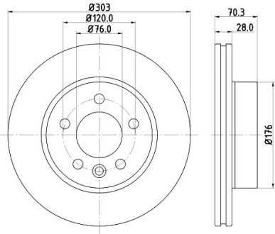 PRO VW диск гальм. передн. CRAFTER 16- HELLA 8DD355125561