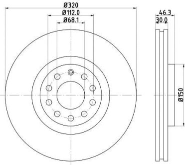 Диск гальмівний PRO HELLA 8DD355127591 (фото 1)