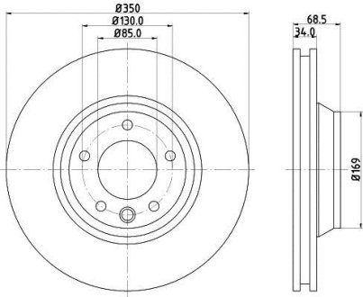 PRO HIGH CARBON AUDI диск гальм. передн прав. Q7 06- VW Touareg 5.0TDI HELLA 8DD355128071