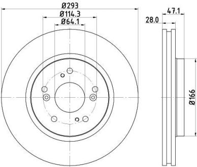 PRO HIGH CARBON HONDA диск гальм. передн. CR-V 07- HELLA 8DD355129061