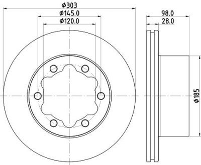 PRO VW Гальмівний диск задн. CRAFTER HELLA 8DD355129991