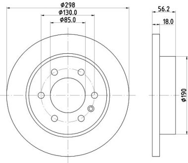 PRO DB Диск гальмівний задній SPRINTER 3,5-t HELLA 8DD355131831