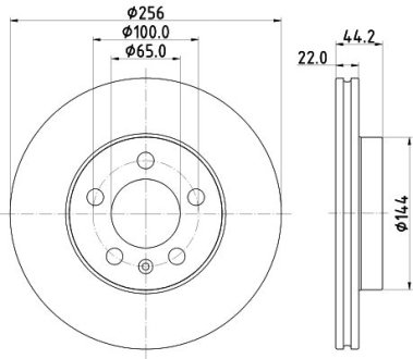 PRO AUDI Диск гальмівний передній A1 Allstreet 22, A1 City Carver 19-, SEAT, SKODA HELLA 8DD355132091