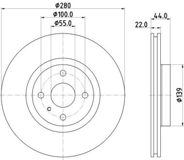 PRO HIGH CARBON MAZDA Гальмівний диск передн. MX-5 15-, FIAT 124 Spider HELLA 8DD355132111