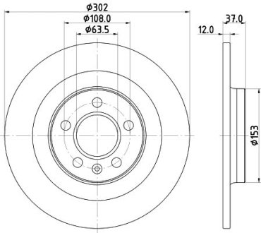 PRO VOLVO диск гальмівний зад. XC40 17- HELLA 8DD355132121